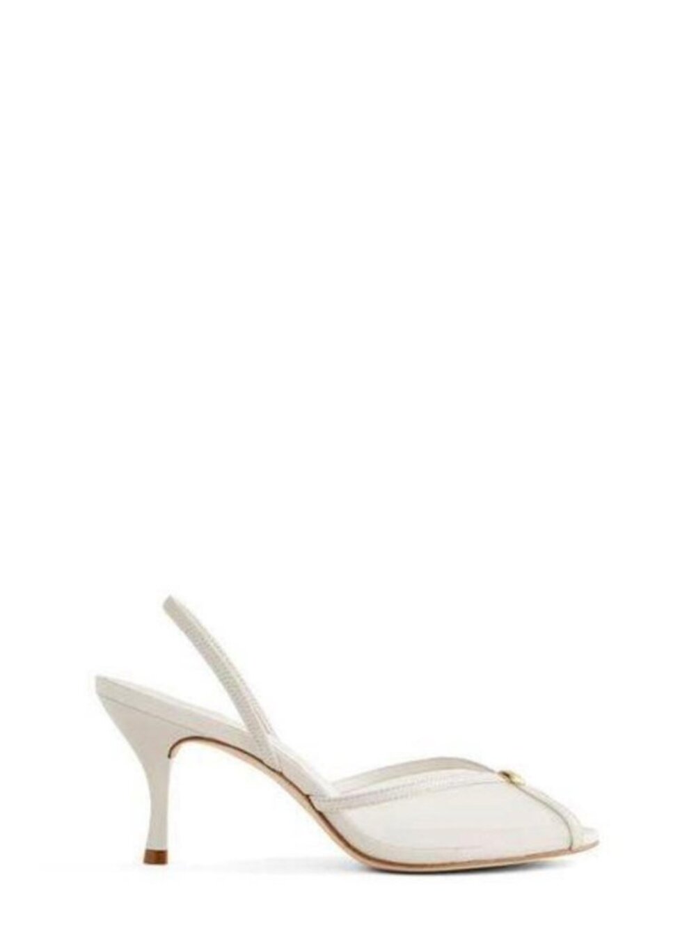 Reformation Paula Slingback Sandal Ivory Mesh Heel Size 9.5 - Picture 3 of 6